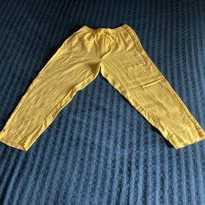Luukaa yellow linen crop/ankle pants, Size 12